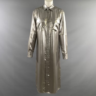 RALPH LAUREN Size 6 Silver Polyester Metallic Tunic Dress