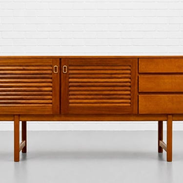 Mid Century Modern Teak Credenza with Louvered Doors | Sideboard by A.H. McIntosh, Made in Scotland, c. 1960’s 