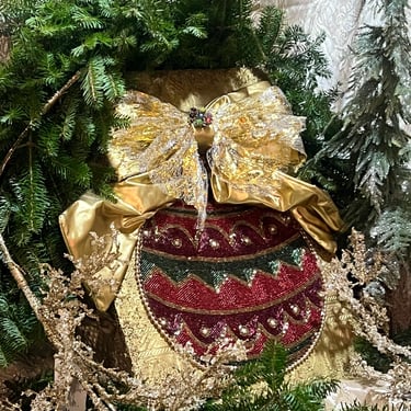 Framed Vintage Jewelry Art ~ Handmade Ornament Wall Art Holiday Ornament On Canvas 