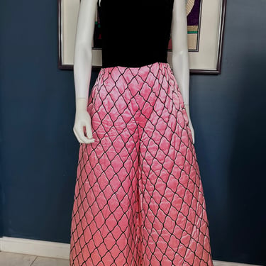 Quilted Hostess Jumpsuit/ Beach Pajama, 1960s