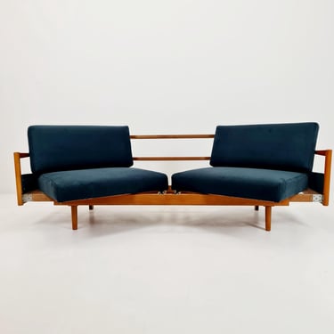 Rare Midcentury Stella Sofa Ash wood Daybed By Walter knoll, Germany, 1950s 