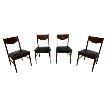 Mid-Century Modern Walnut Dining Chairs - Set of 4 