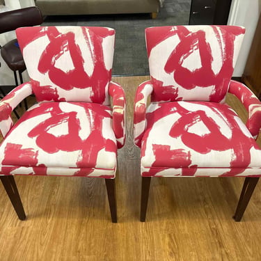 Pair of Mitchell Gold + Bob Williams Arm Dining Chairs