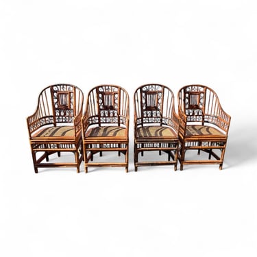 Incredible vintage bamboo Brighton chairs with cane seats 