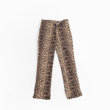 Leopard print pants | Vintage 90s leopard print straight leg cotton pants 