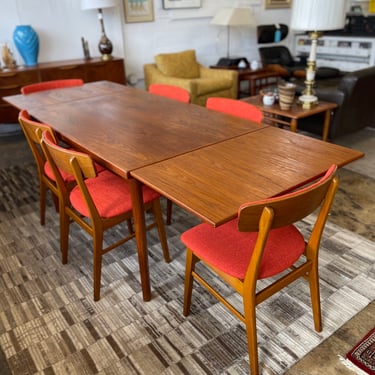 Danish Rectangular Teak Extendable Dining Table