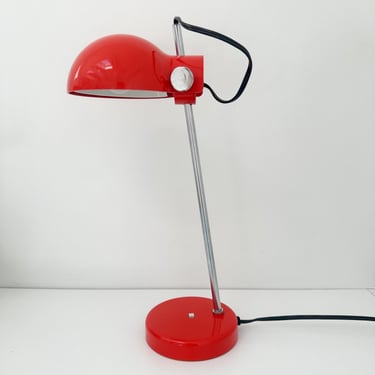 Vintage Lightolier Red Desk Lamp, 1970s Space Age Task Lamp Adjustable, Made in Japan, Fully Working 