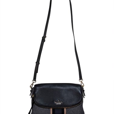 Kate Spade - Grey & Black Leather & Knit Crossbody Bag