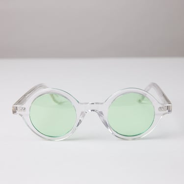 New York Eye_rish, Greystones. Clear Frame with Green Lenses 