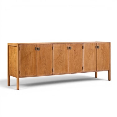 Jack Cartwright for Founders Style Mid Century Oak and Brass Credenza - mcm 