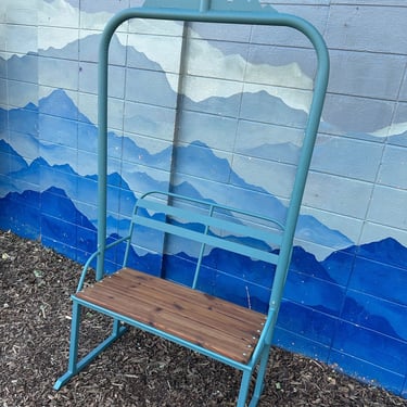 Custom ski chairlift bench with wooden seat powder coated any color you choose, replica lift, ski chairs, chairlift, ski decor, lifts, ski 
