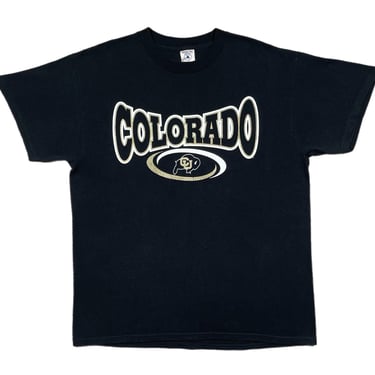 Vintage 90s University of Colorado Buffaloes Center Logo T-Shirt (Large/XL) 