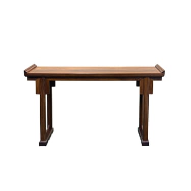 Oriental Point Edge Altar Natural Wood Grain Everted Flanges Console Table ws5028E 