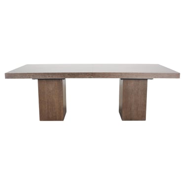 Bernhardt Linea Cerused Oak Modern Pedestal Dining Table 7.5 Ft