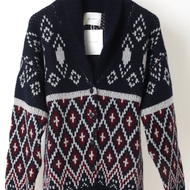 Arda Sweater - Navy/Dove Grey/Deep Plum Jacquard