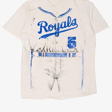 Vintage Distressed Kansas City Royals George Brett #5 Baseball Uniform MLB T-Shirt (1980s) 