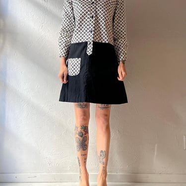 Vintage 70s Retro Long Sleeve Floral Mini Dress / Small 