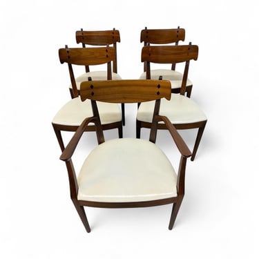 Mid-Century Modern Drexel Declaration Walnut Dining Chairs - Set of 5 