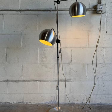 Gray Metal Floor Lamp Mid-Century Modern 