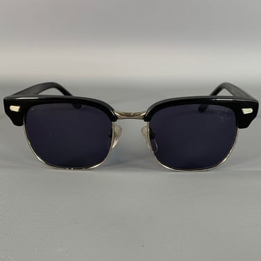 CUTLER AND GROSS Black Dark brown Acetate Sunglasses