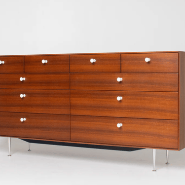 George Nelson Thin Edge 10-Drawer Dresser in Walnut for Herman Miller, Circa 1950s