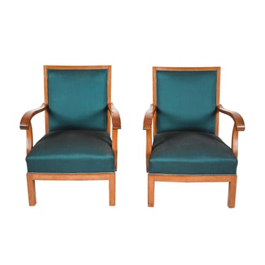 1950s Danish Modern Mahogany Lounge Chairs by Erik Wørts - A Pair