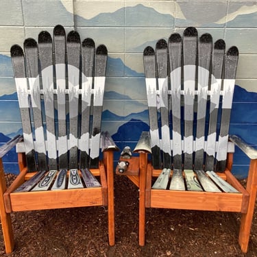 Set of 2 Rocky Mountain Ski Chairs – Hand-Painted Outdoor Furniture 