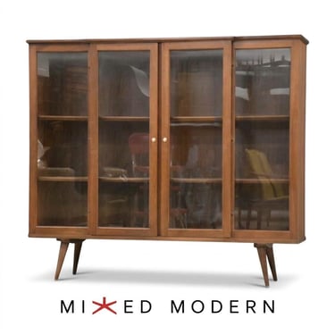 Walnut Mid Century Bookcase 