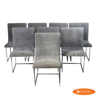 Set of 8 Milo Baughman Scoop Dining Chairs