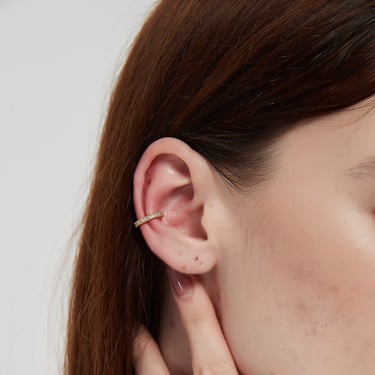 Fiona paved cz cuff earrings, gold ear cuffs, minimalist ear cuffs, dainty cuff earrings, cuff earring, paved ear cuff, no piercing earrings 