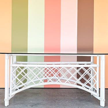 Ficks Reed Rattan Lattice Dining Table