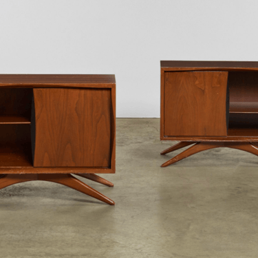 In Process: Rare Pair of Vladimir Kagan Nightstands for Grosfeld House, Circa 1955