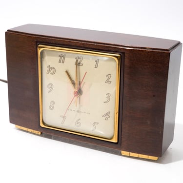 Vintage Mantel Clock by General Electric Model 3H176 Geneva 1940s 1950s 