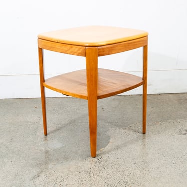 Mid Century Modern Coffee Table Square Cube Heywood Wakefield Blonde 2 Tier