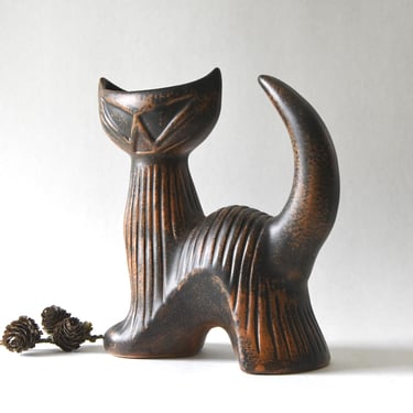Head Planter. Danish Johgus Cat Vase / planter. Avant Garde Kitty Cat. Beautiful Danish MCM Cat. Art Pottery 