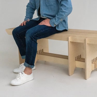 Scandinavian Bench  I  Mid-Century Modern Entryway Bench  I  Minimalist Modular Shoe Bench 