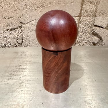 1960s Modern Nesting Salt & Pepper Shaker Rosewood Ball + Cylinder Mid-Century 