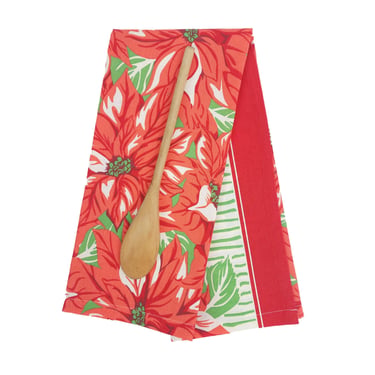 Poinsettia Christmas Towel, Vintage Inspired 