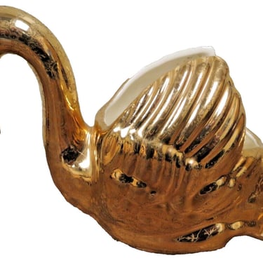 Vintage Swan Planter Hand Painted 22 Kt Gold Pearl China Co Flower Designs 