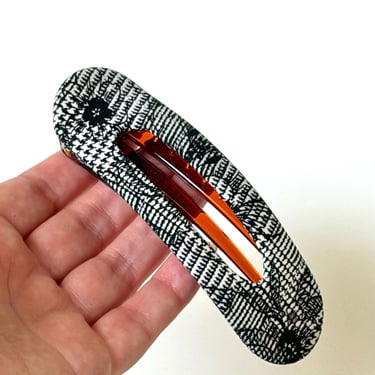 Black and white Hair Clíp, flat Hair Clip, Barrette Clip, Maxi hair clip, French style hair claw, hair claw, side hair clip 