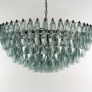 Pendant lighting Polyhedrons – Murano Green Glass Hand-blown Italy – Decorative lamp 