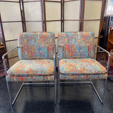 Vintage Chrome Occasional Chairs Designed by Stephen D. Sherman for Tulip Inc., c. 1970s