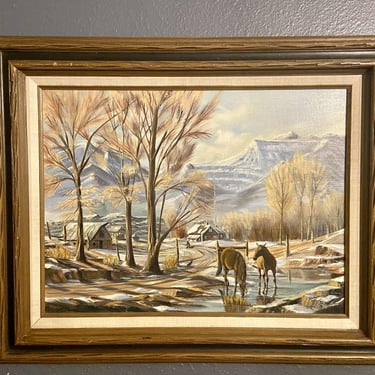 Vintage Signed Oil Painting – “Springtime in the Rockies” – 1978 Landscape Art 