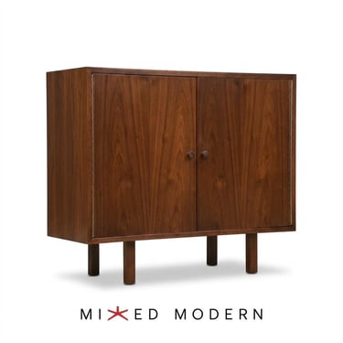 Refinished 36” Walnut Mid Century Credenza Chest 