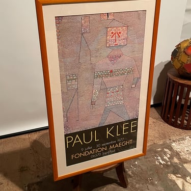Vintage Framed Poster 1977 Paul Klee Gallery Show Art Lithograph Mid-Century 