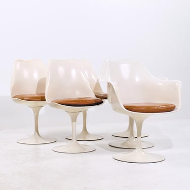Eero Saarinen for Knoll Mid Century Tulip Dining Chairs - Set of 6 - mcm 