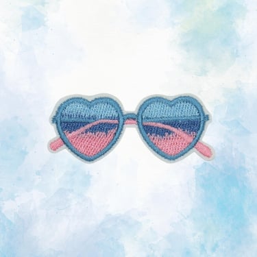 Sunglasses Patch - Embroidered Iron on Pastel Summer Patches 