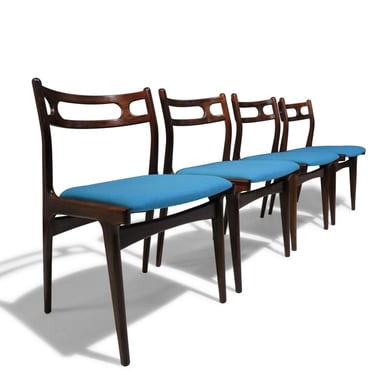 Four (4) Johannes Andersen for Uldum Moblefabrik Rosewood Dining Chairs