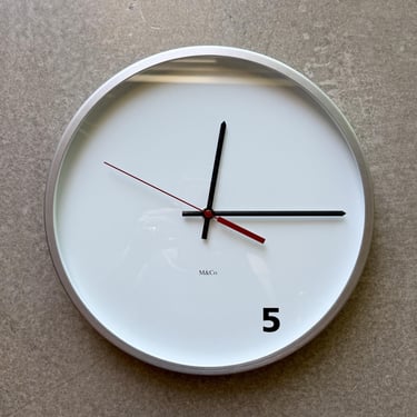 Vintage Postmodern M&Co. 5 O'Clock Wall Clock Tibor Maira Kalman MoMA Aluminum Wall Sculpture 