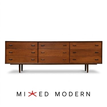 Danish Modern 84” Long Teak Dresser 